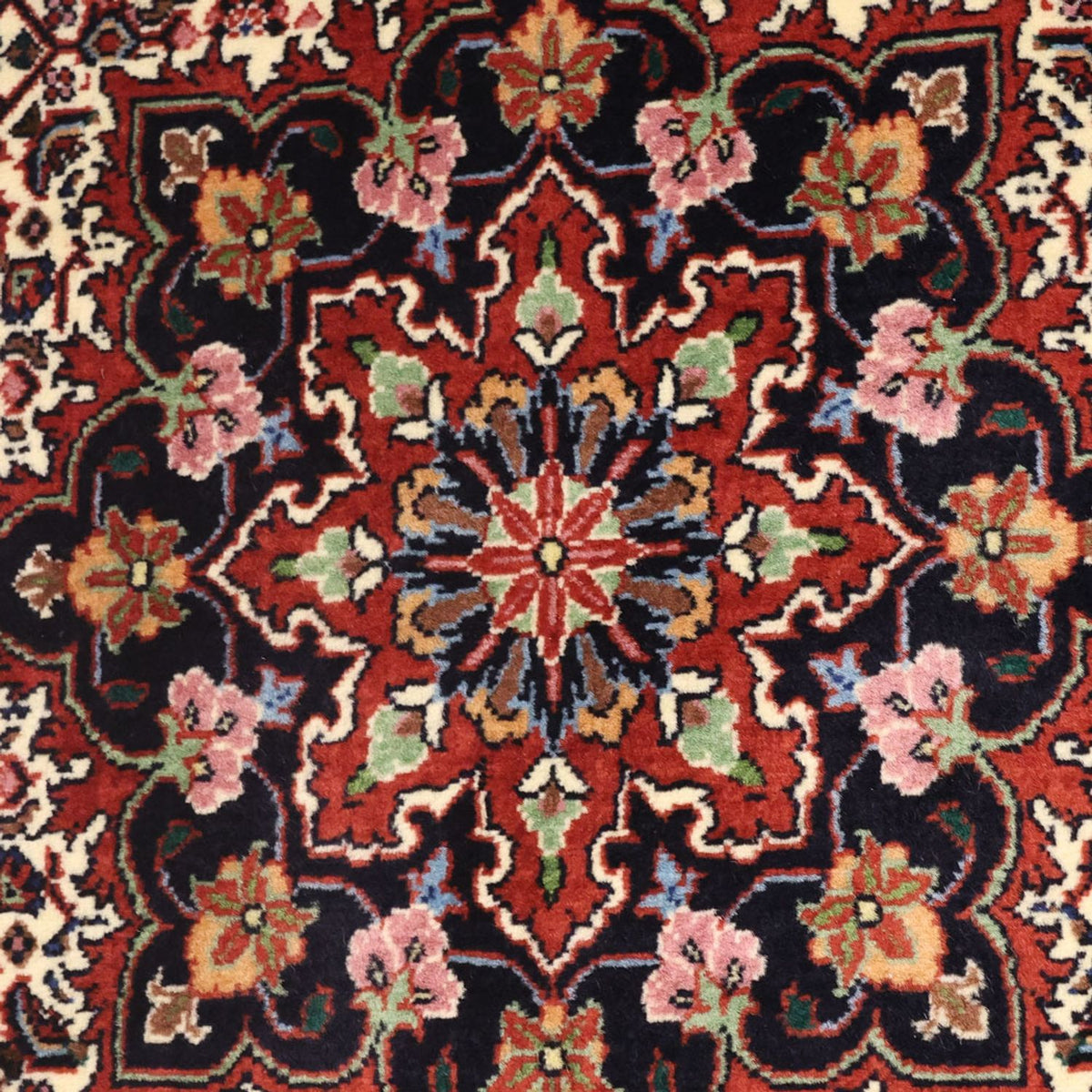 Alfombra persa - Bidjar - 137 x 72 cm - beige oscuro