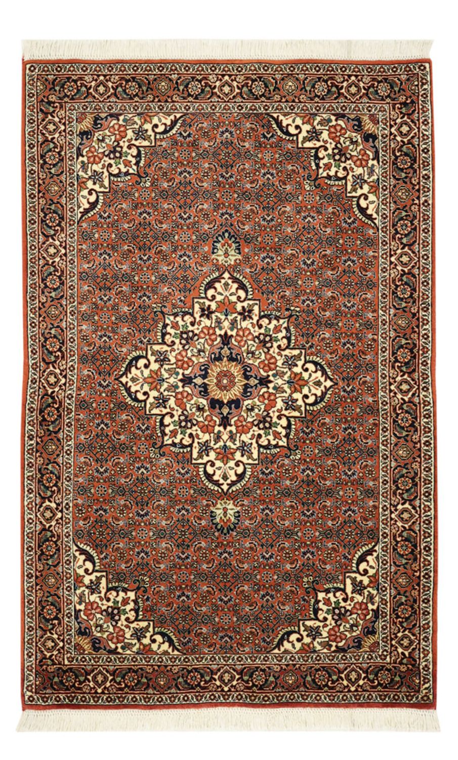 Alfombra persa - Bidjar - 141 x 89 cm - beige oscuro