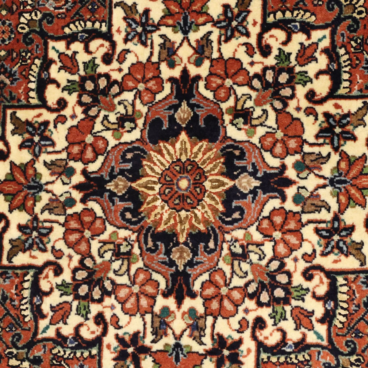 Alfombra persa - Bidjar - 141 x 89 cm - beige oscuro