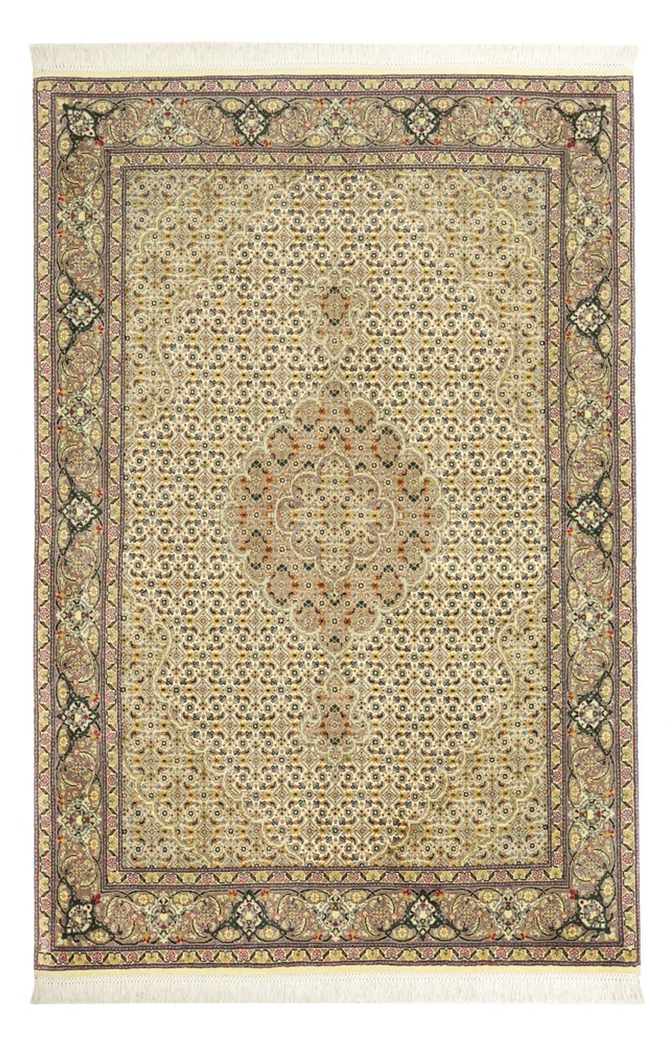 Alfombra Persa - Tabriz - Real - 152 x 101 cm - verde oliva