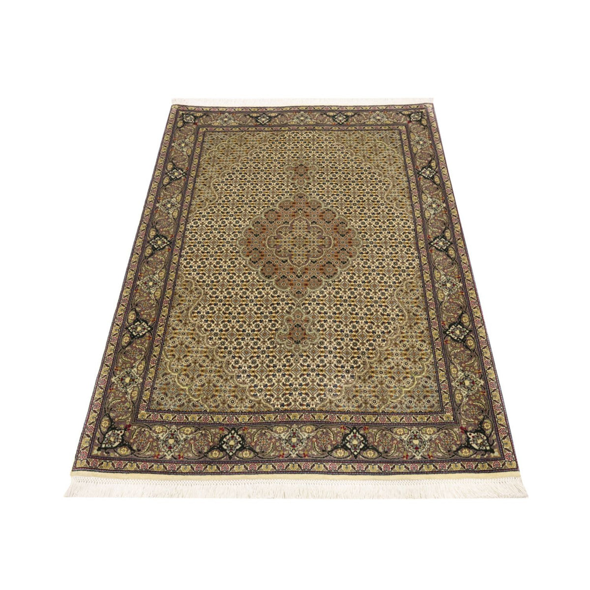 Alfombra Persa - Tabriz - Real - 152 x 101 cm - verde oliva