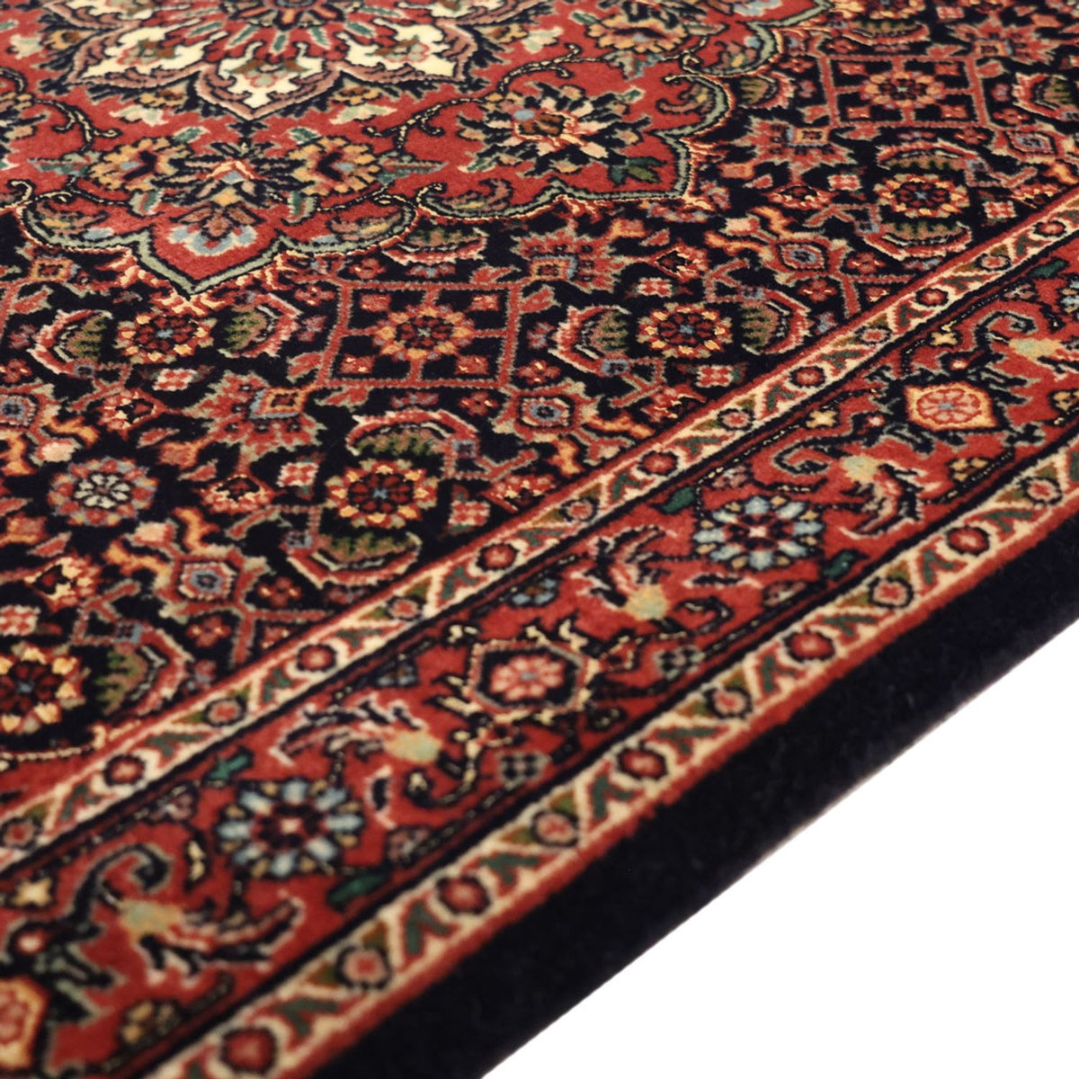 Alfombra persa - Bidjar - 131 x 79 cm - rojo oscuro