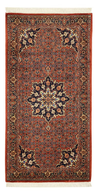 Alfombra persa - Bidjar - 139 x 68 cm - rojo oscuro