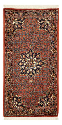 Alfombra persa - Bidjar - 139 x 68 cm - rojo oscuro