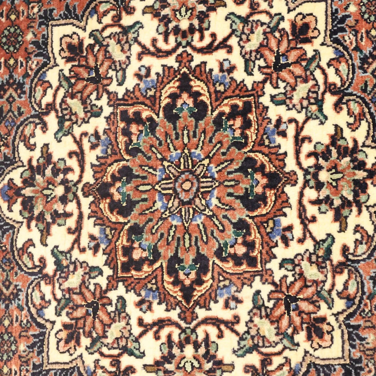 Alfombra persa - Bidjar - 144 x 70 cm - beige oscuro