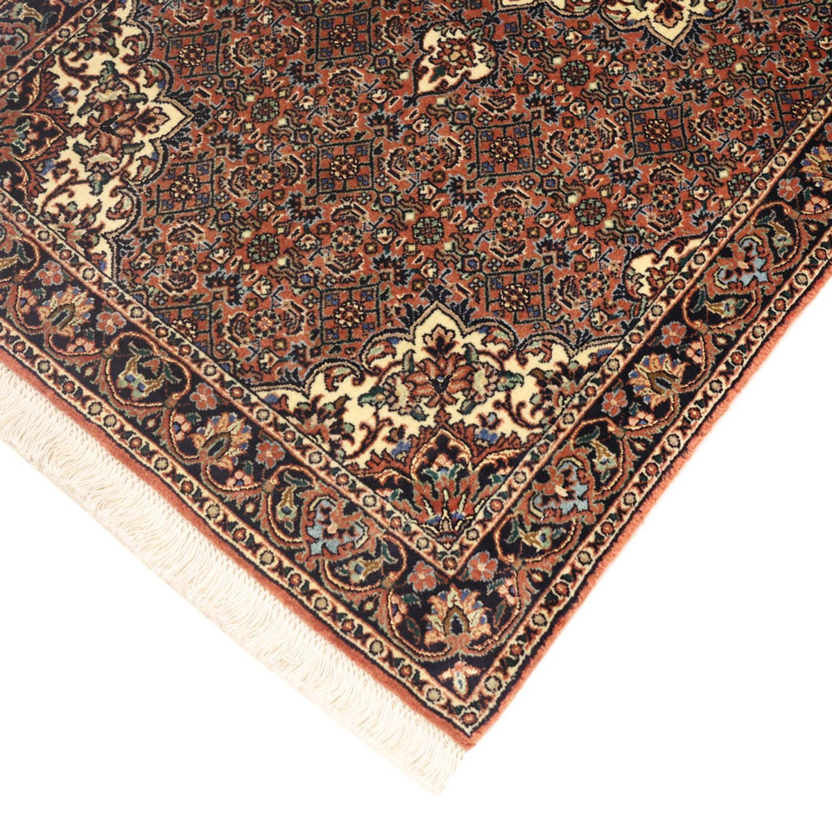 Alfombra persa - Bidjar - 144 x 70 cm - beige oscuro