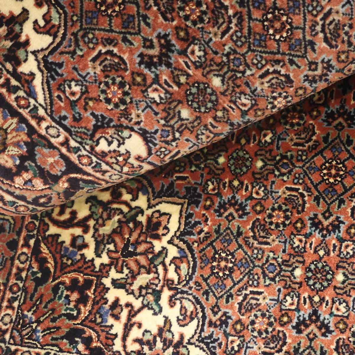 Alfombra persa - Bidjar - 144 x 70 cm - beige oscuro