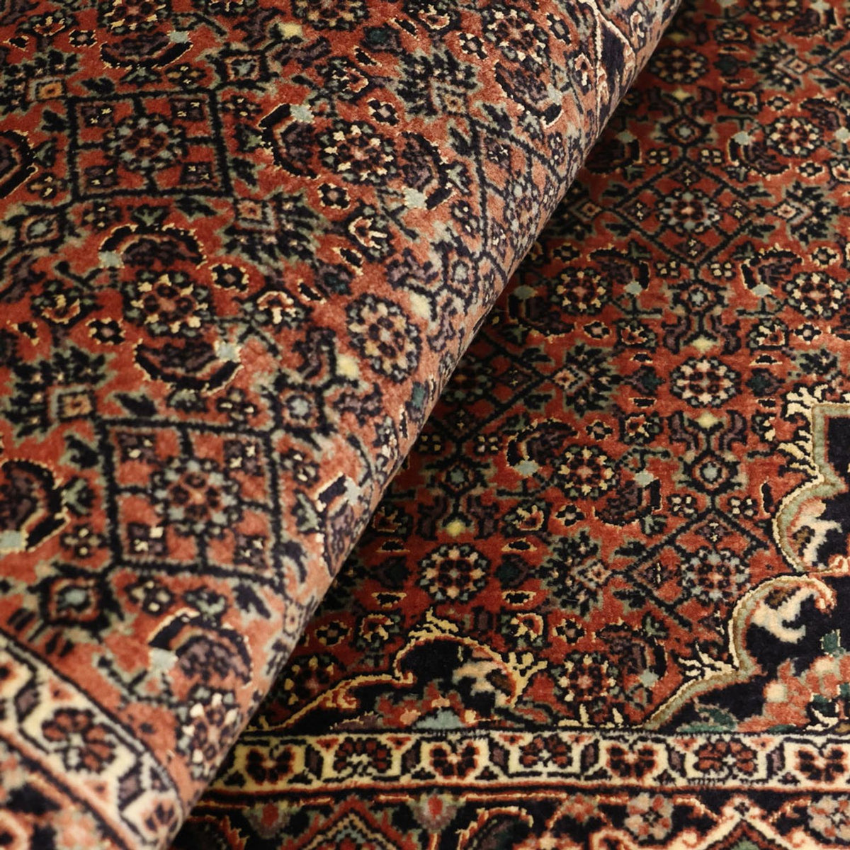 Alfombra persa - Bidjar - 151 x 87 cm - beige oscuro