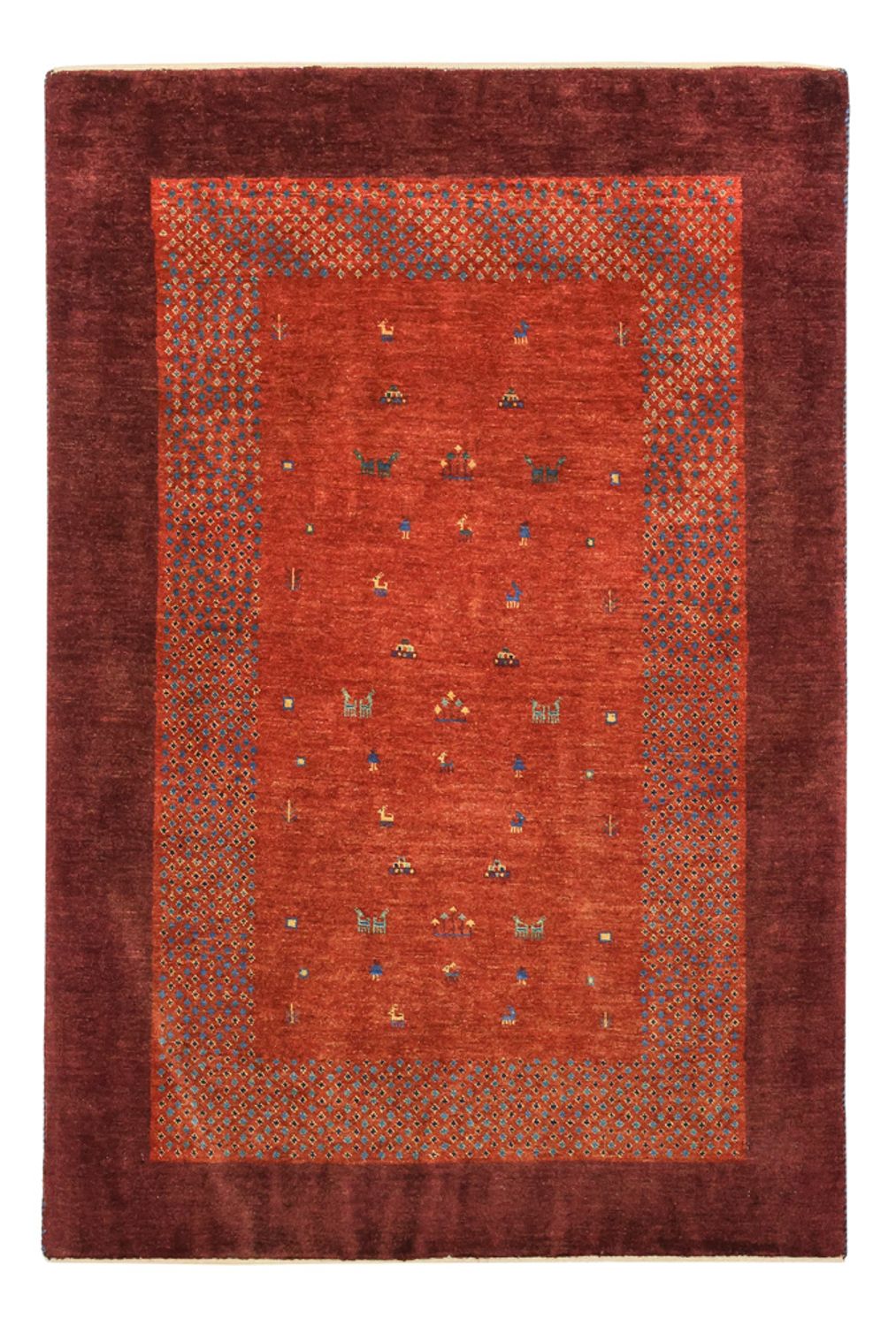 Alfombra Gabbeh - Persa Kashkuli - 157 x 104 cm - rojo