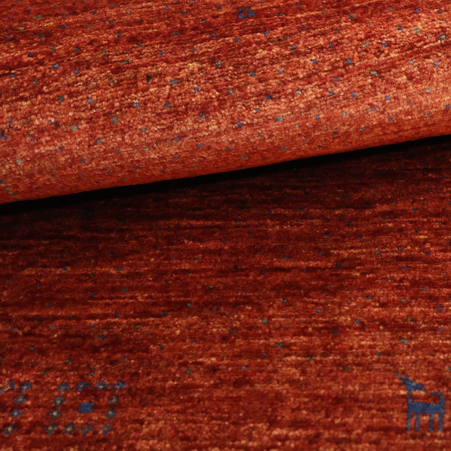 Alfombra Gabbeh - Persa Kashkuli - 122 x 79 cm - rojo oscuro
