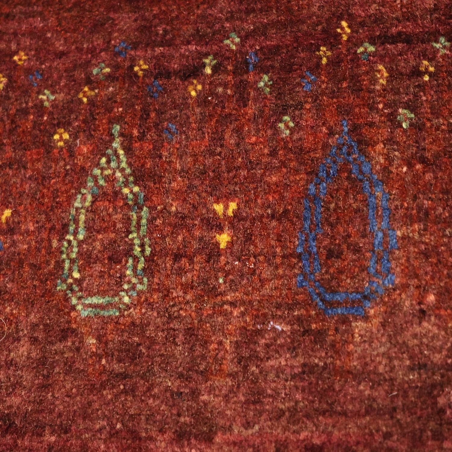 Alfombra Gabbeh - Persa Kashkuli - 155 x 80 cm - rojo oscuro