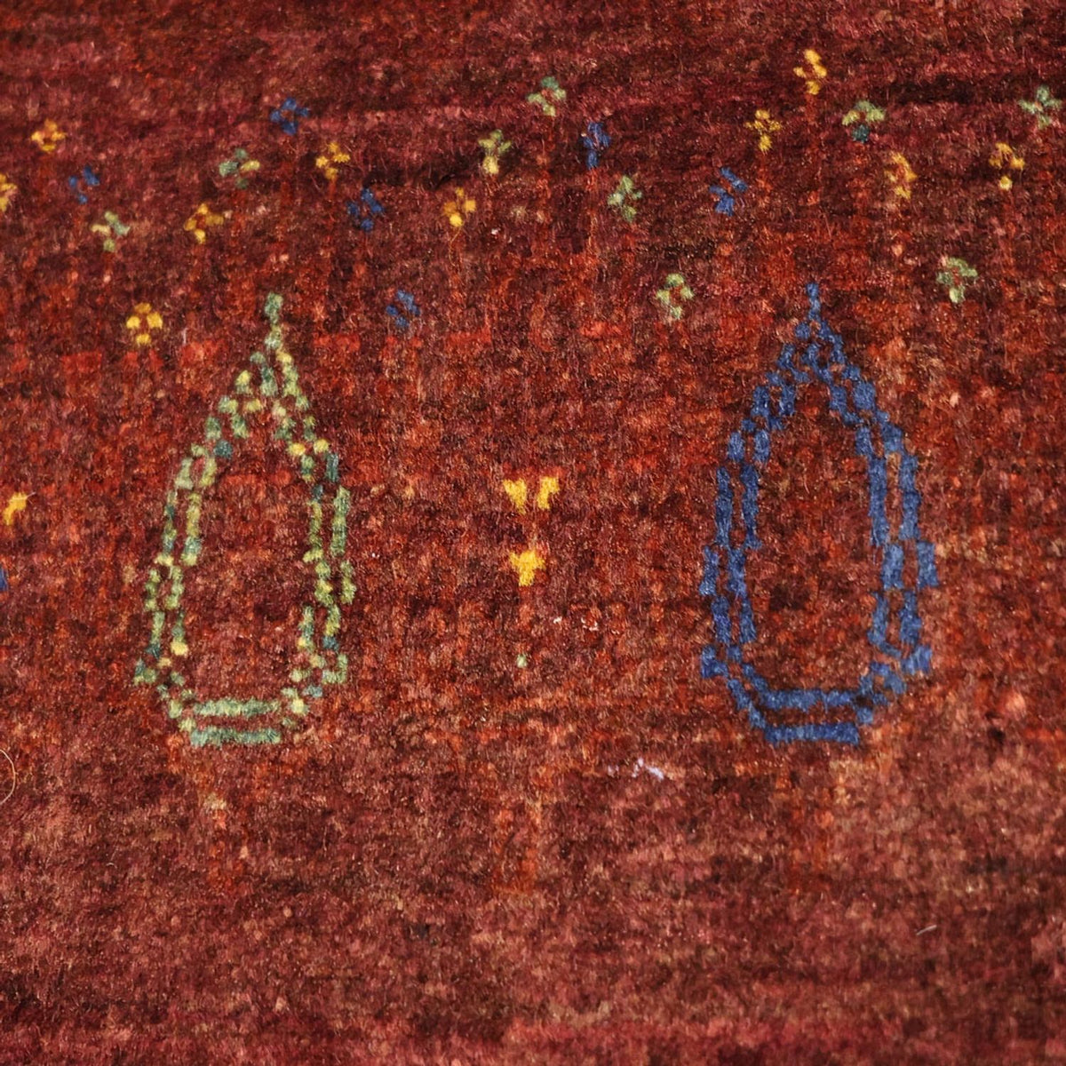 Alfombra Gabbeh - Persa Kashkuli - 155 x 80 cm - rojo oscuro