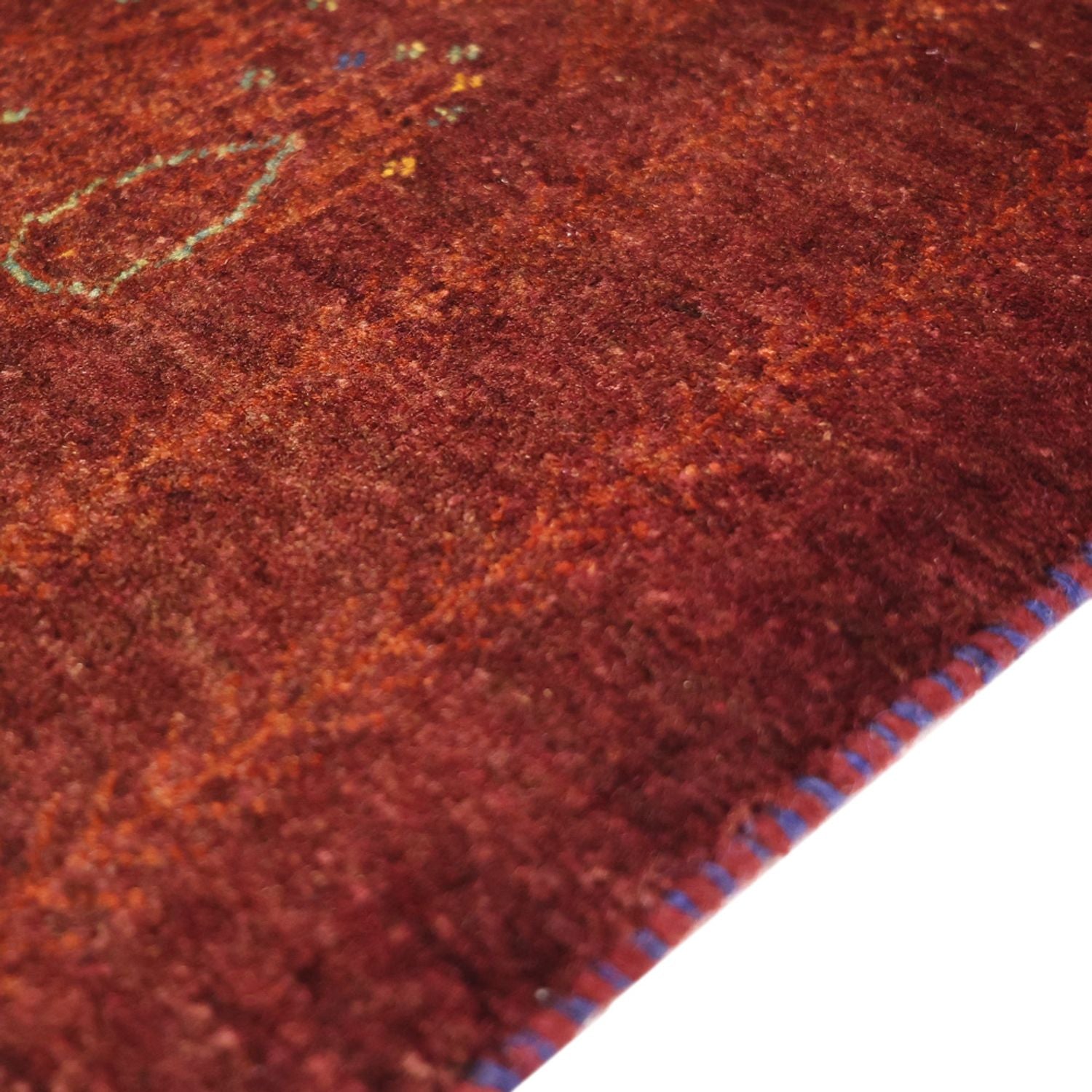 Alfombra Gabbeh - Persa Kashkuli - 155 x 80 cm - rojo oscuro