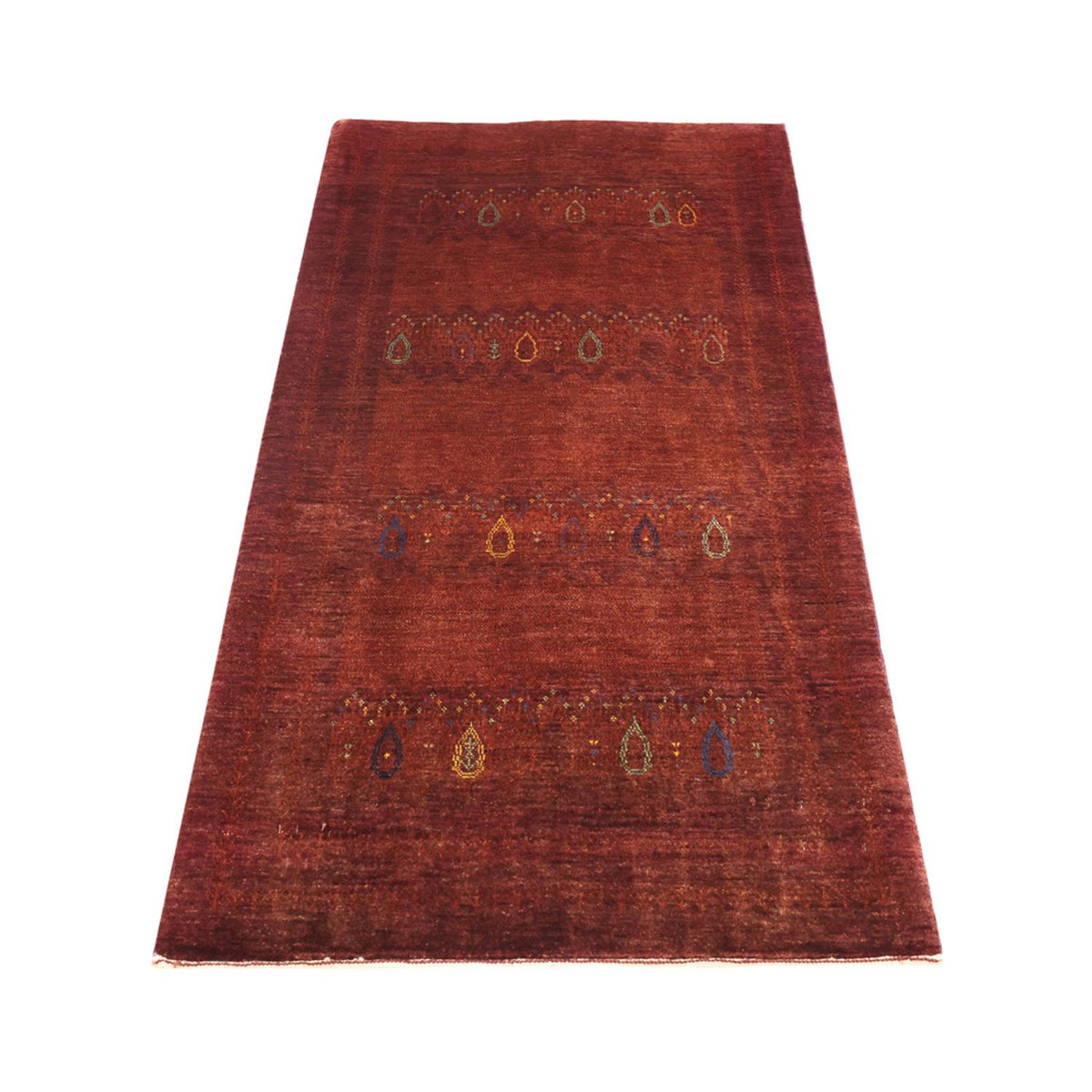 Alfombra Gabbeh - Persa Kashkuli - 155 x 80 cm - rojo oscuro