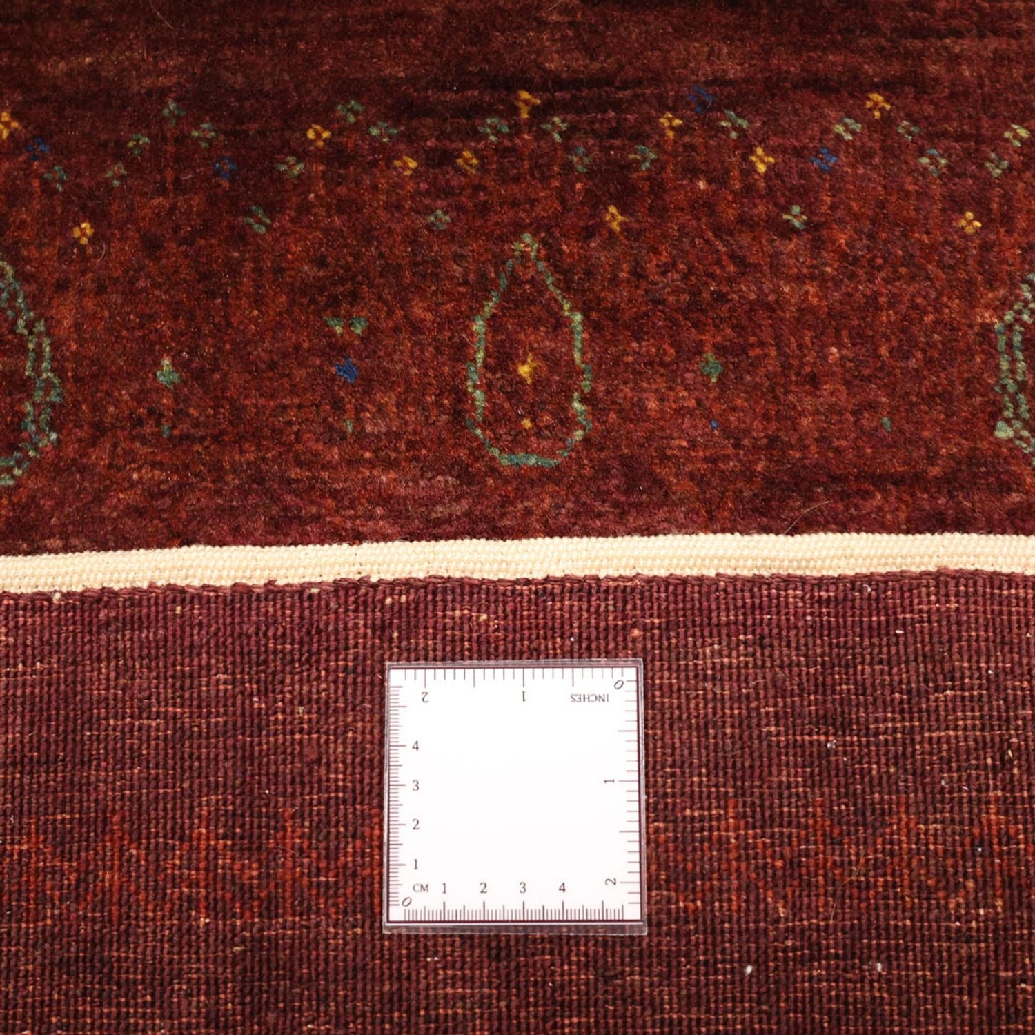 Alfombra Gabbeh - Persa Kashkuli - 155 x 80 cm - rojo oscuro