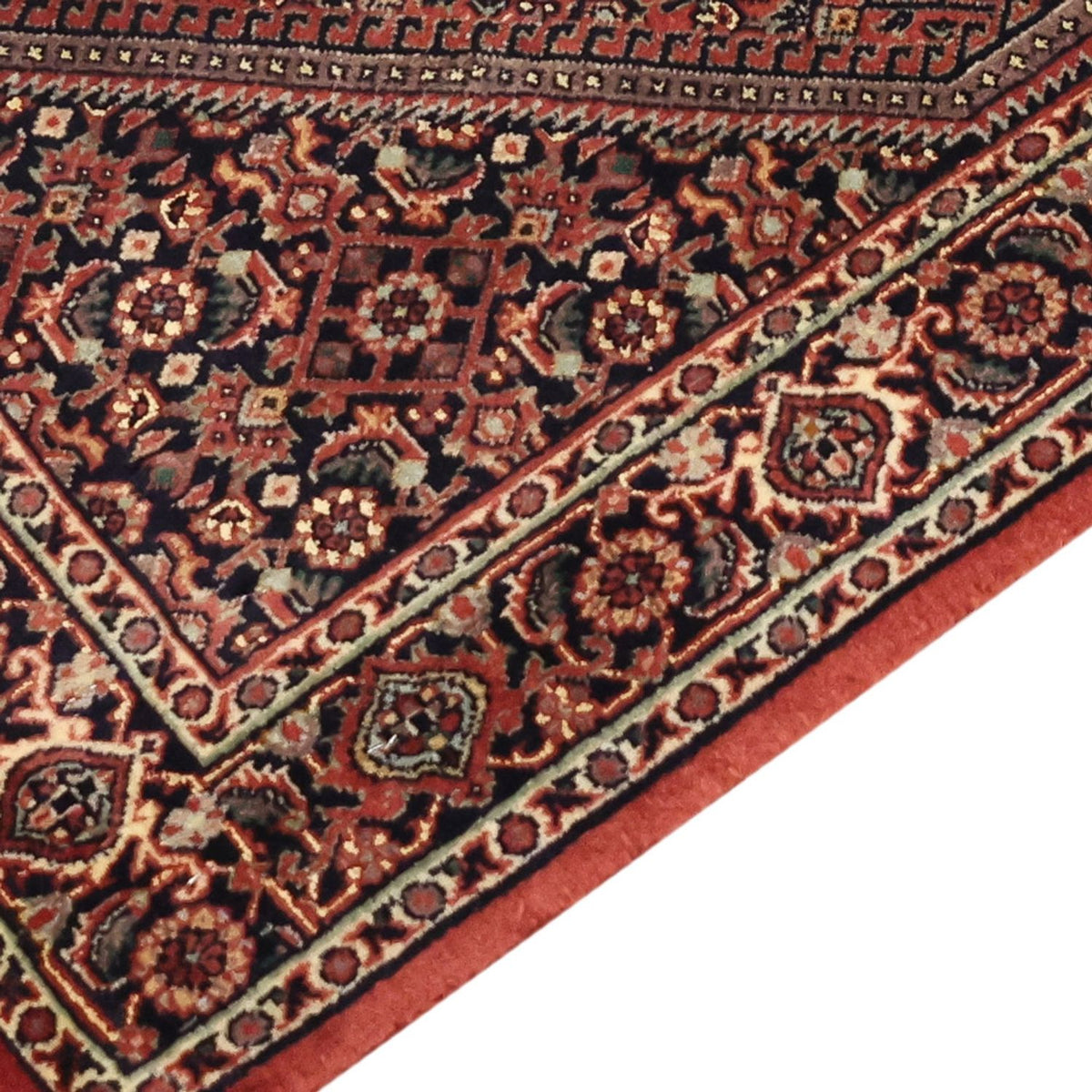 Alfombra persa - Bidjar - 136 x 70 cm - rojo oscuro