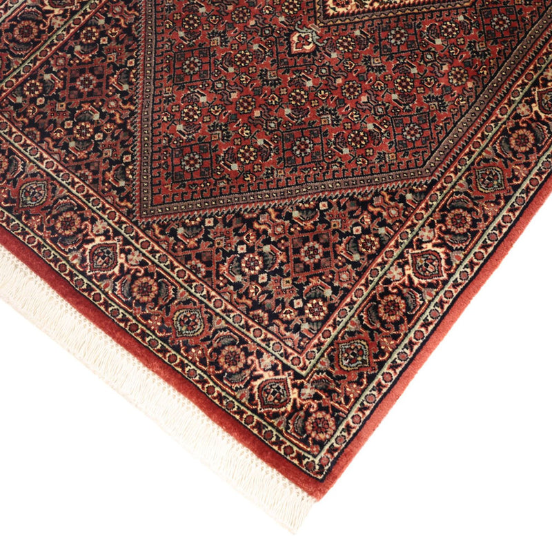 Alfombra persa - Bidjar - 136 x 70 cm - rojo oscuro