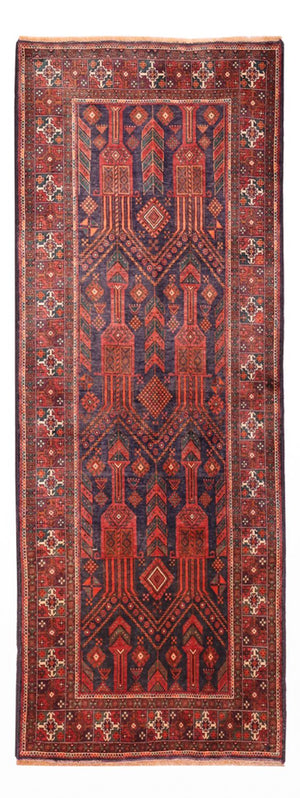 Alfombra de pasillo Alfombra Belutsch - 292 x 110 cm - rojo oscuro