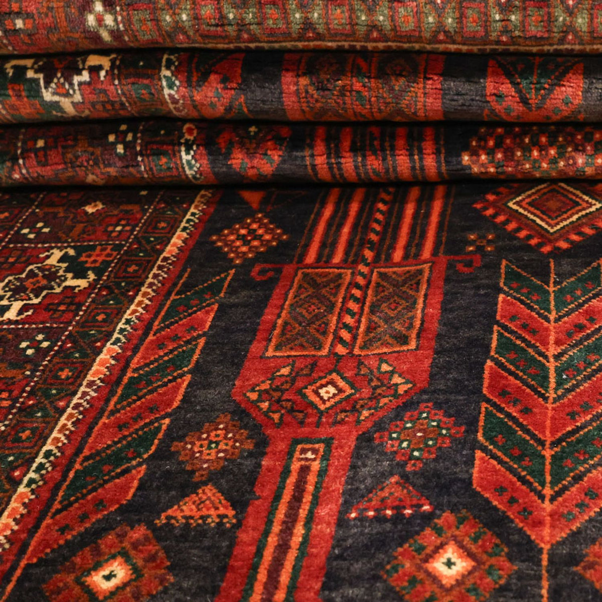 Alfombra de pasillo Alfombra Belutsch - 292 x 110 cm - rojo oscuro