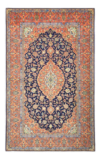 Alfombra persa - Bidjar - Real - 220 x 136 cm - azul oscuro