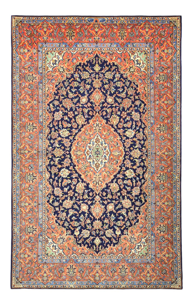 Alfombra persa - Bidjar - Real - 220 x 136 cm - azul oscuro
