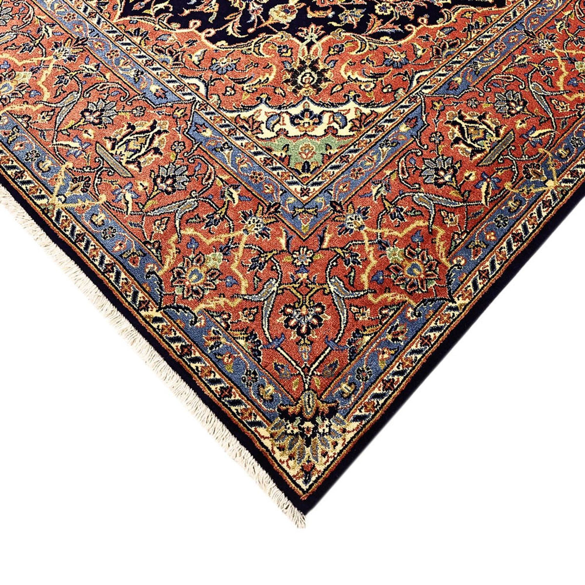 Alfombra persa - Bidjar - Real - 220 x 136 cm - azul oscuro