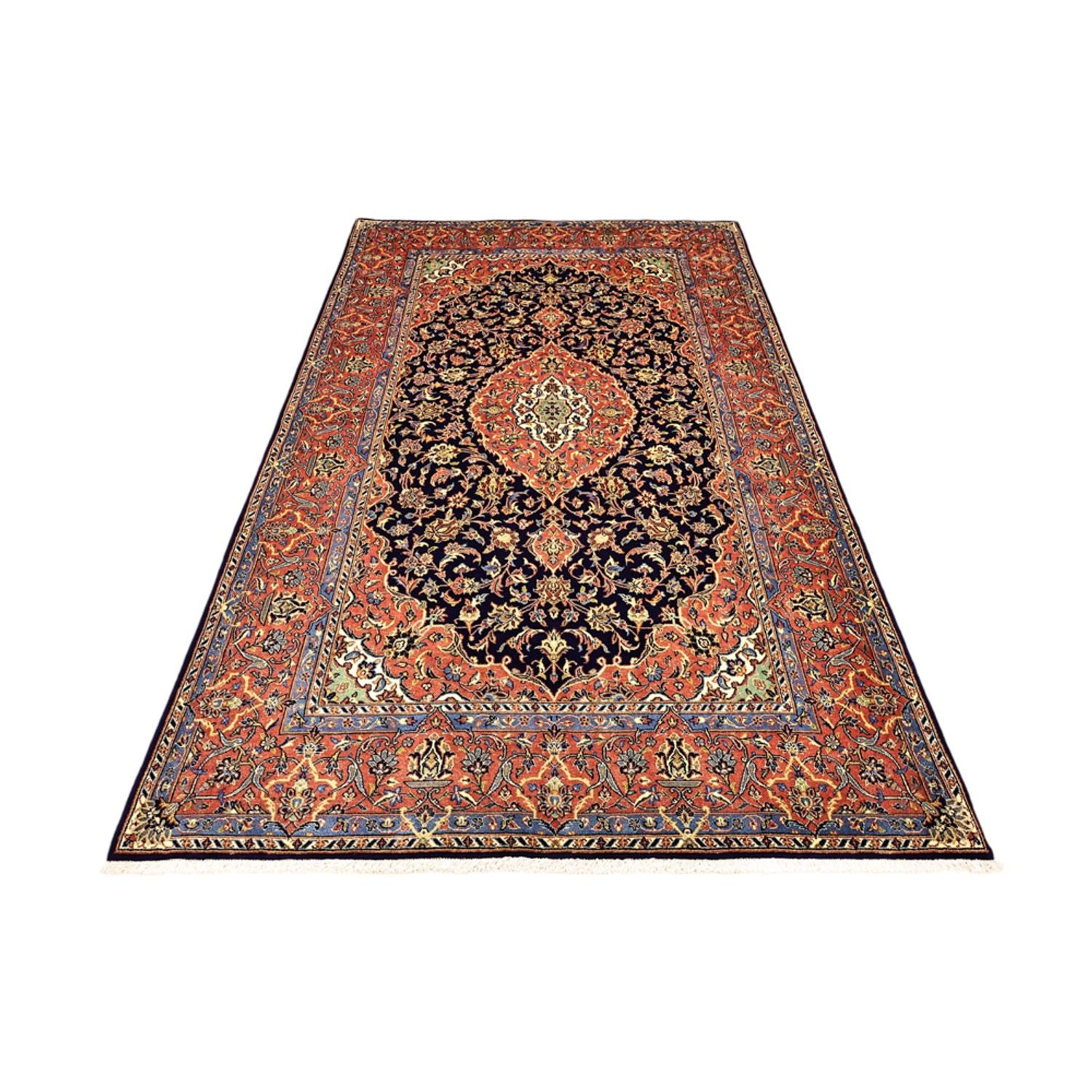 Alfombra persa - Bidjar - Real - 220 x 136 cm - azul oscuro
