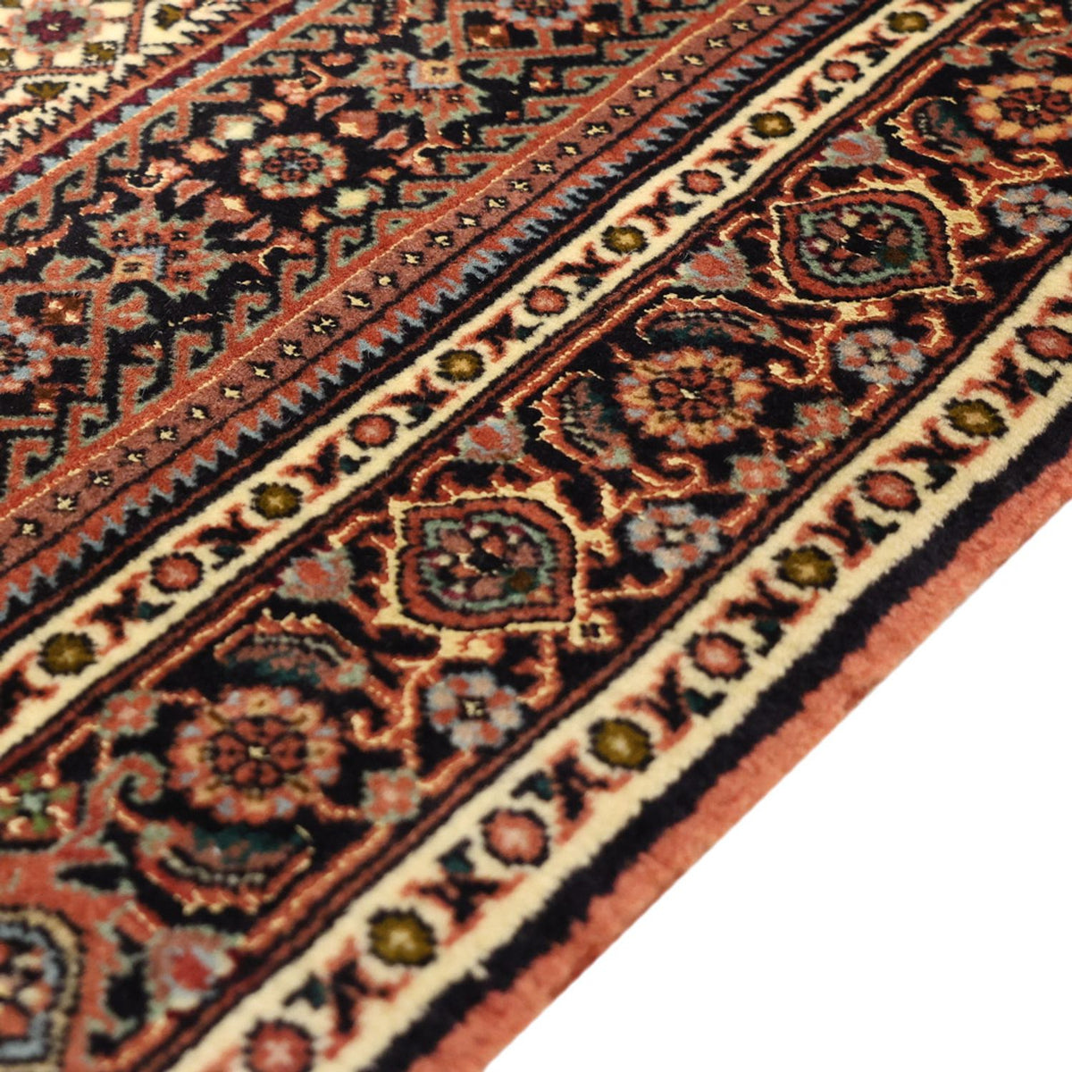Alfombra persa - Bidjar - 134 x 70 cm - beige oscuro