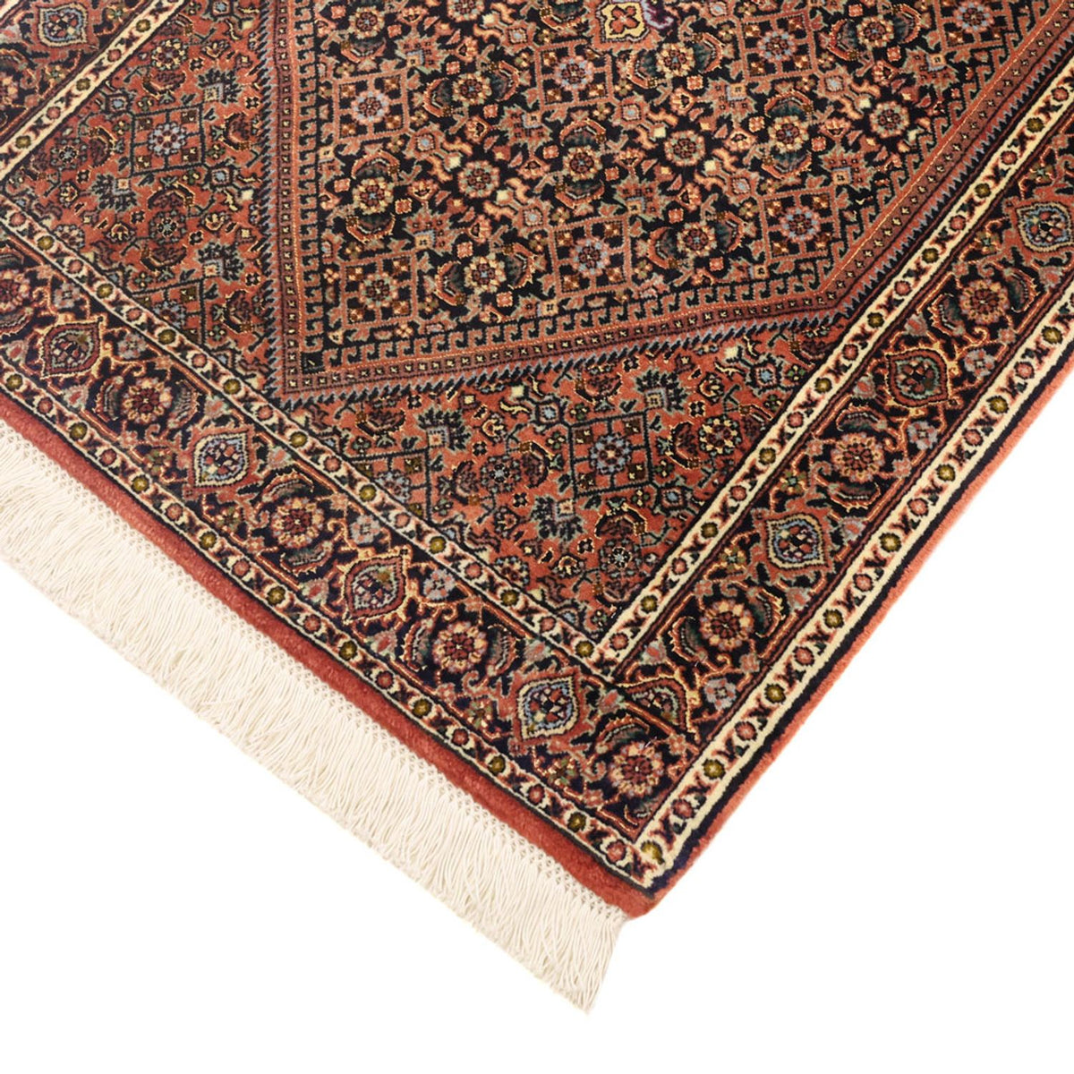 Alfombra persa - Bidjar - 134 x 70 cm - beige oscuro