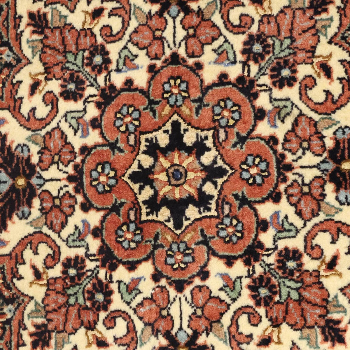 Alfombra persa - Bidjar - 138 x 72 cm - beige oscuro