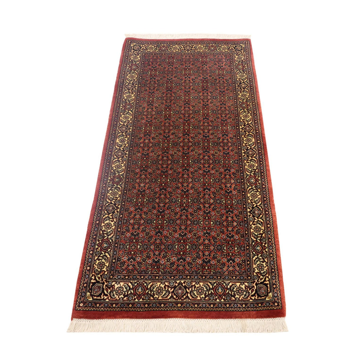 Alfombra persa - Bidjar - 142 x 72 cm - beige oscuro
