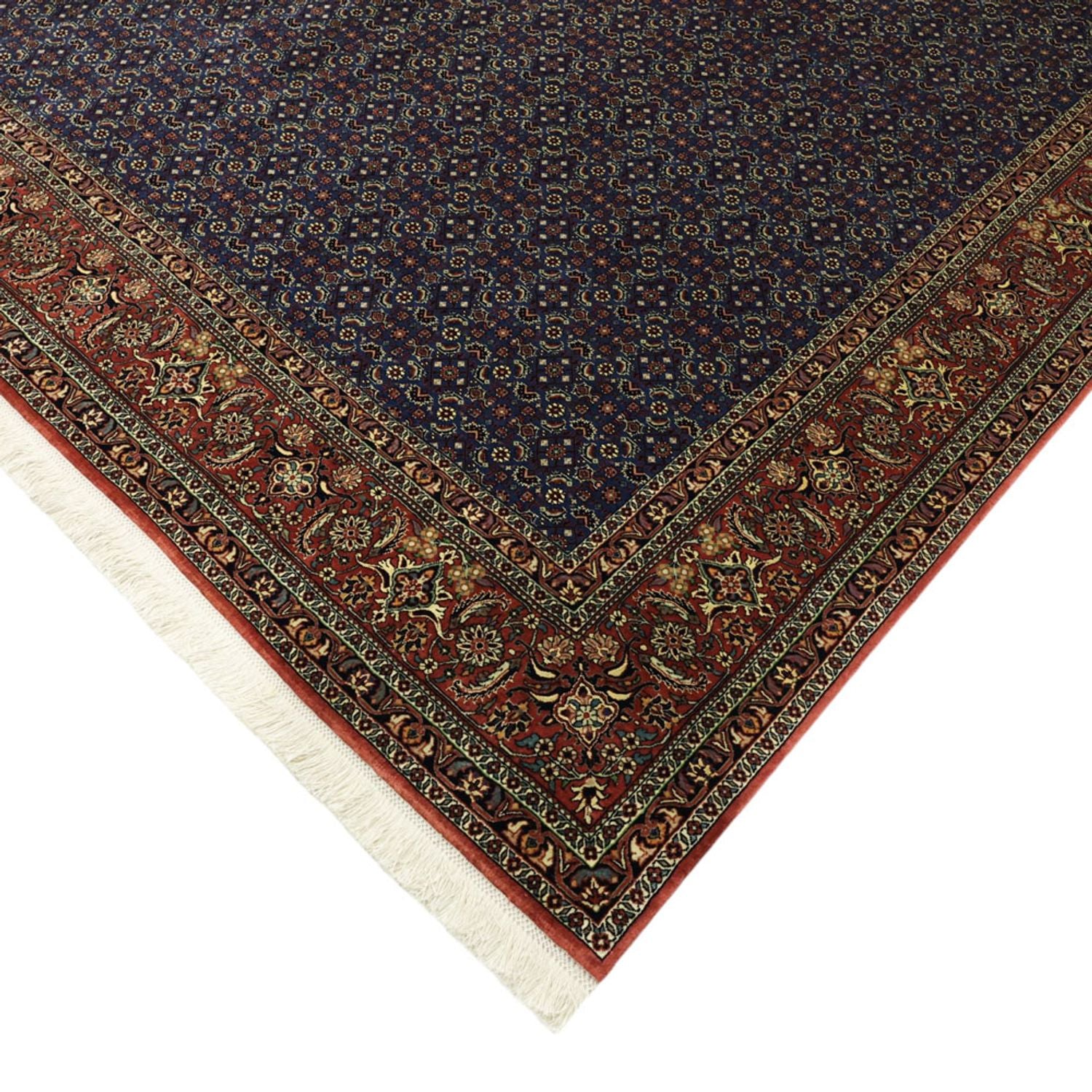 Alfombra persa - Bidjar - Real - 319 x 256 cm - azul oscuro