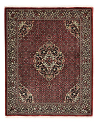 Alfombra persa - Bidjar - Real - 194 x 153 cm - rojo oscuro