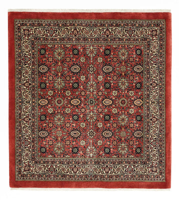 Alfombra persa - Bidjar - Real - 163 x 153 cm - rojo oscuro