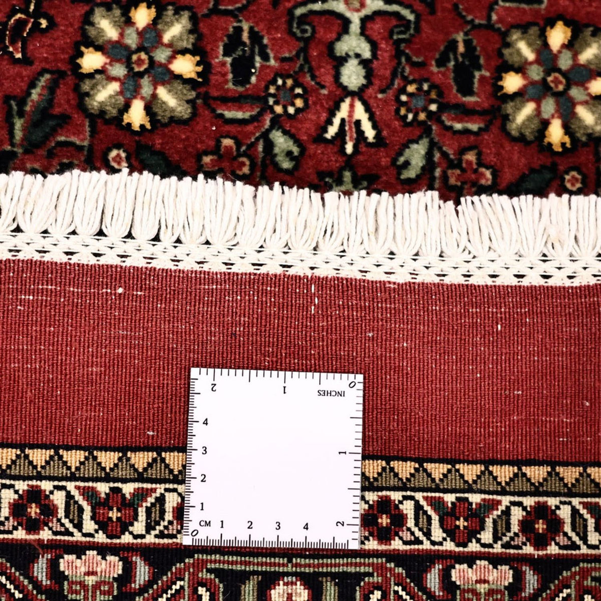 Alfombra persa - Bidjar - Real - 163 x 153 cm - rojo oscuro