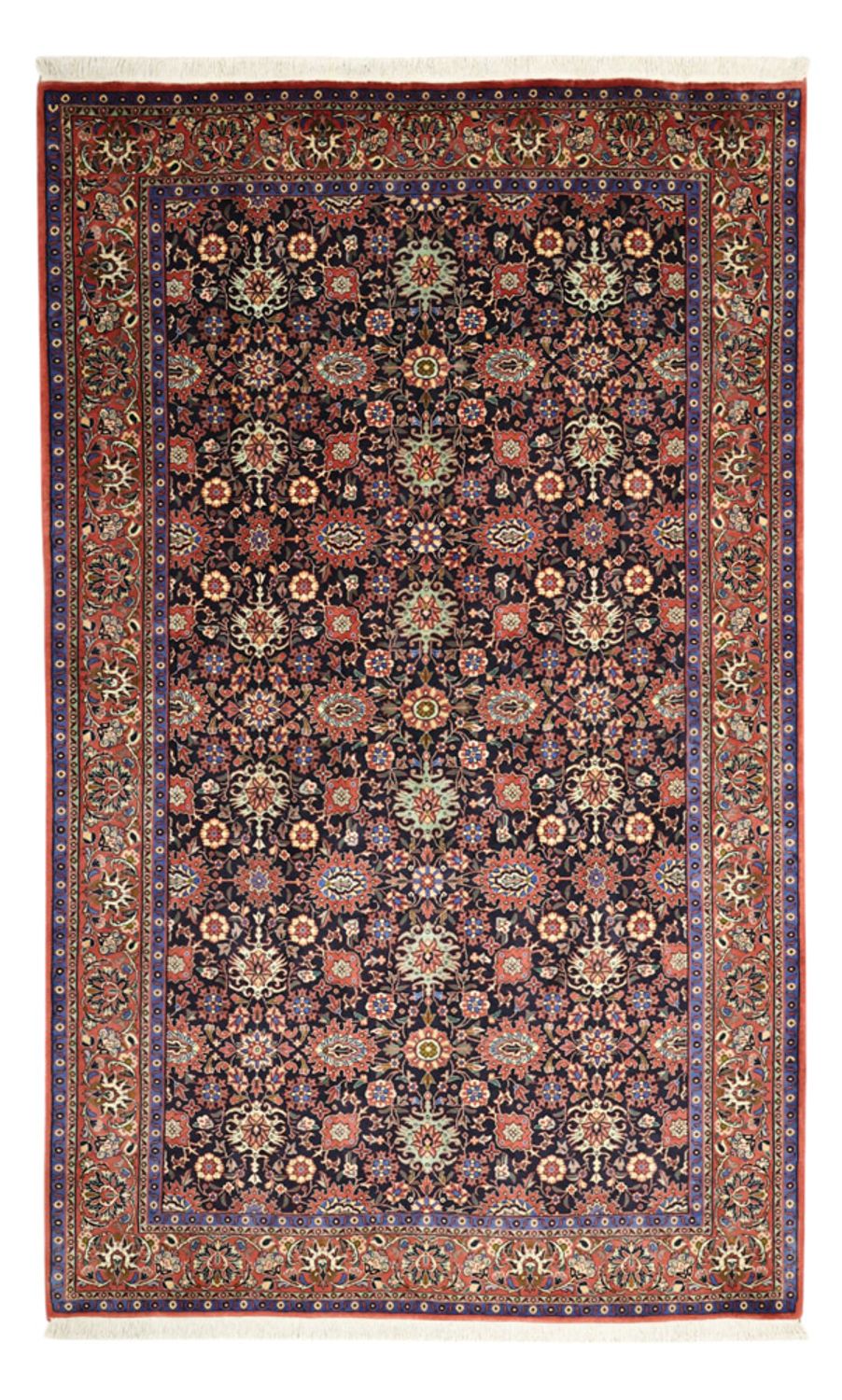 Alfombra persa - Bidjar - Real - 212 x 130 cm - azul oscuro
