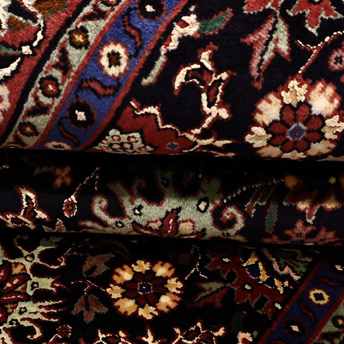 Alfombra persa - Bidjar - Real - 212 x 130 cm - azul oscuro