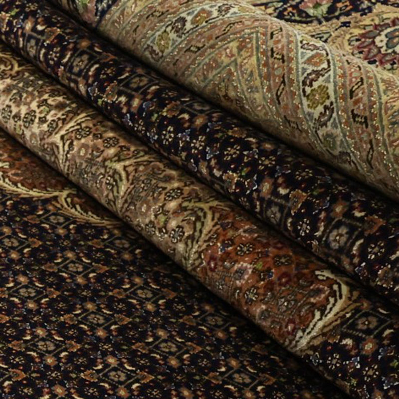 Alfombra Persa - Tabriz - Real - Urdimbre de seda - 362 x 251 cm - beige oscuro