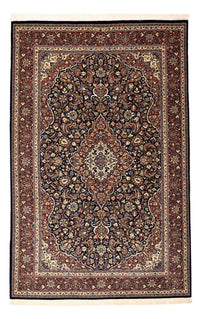 Alfombra persa - Keshan - 203 x 132 cm - azul oscuro