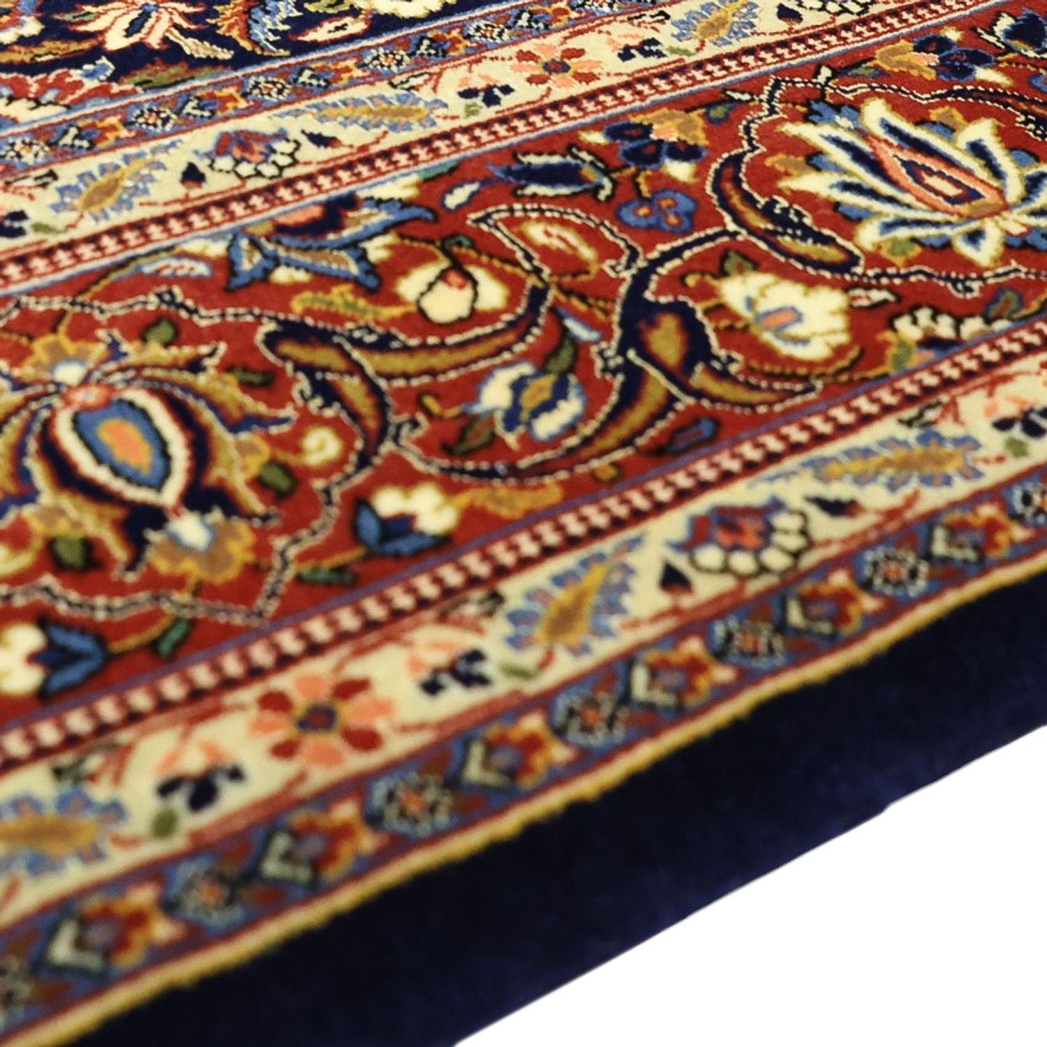 Alfombra persa - Keshan - 203 x 132 cm - azul oscuro