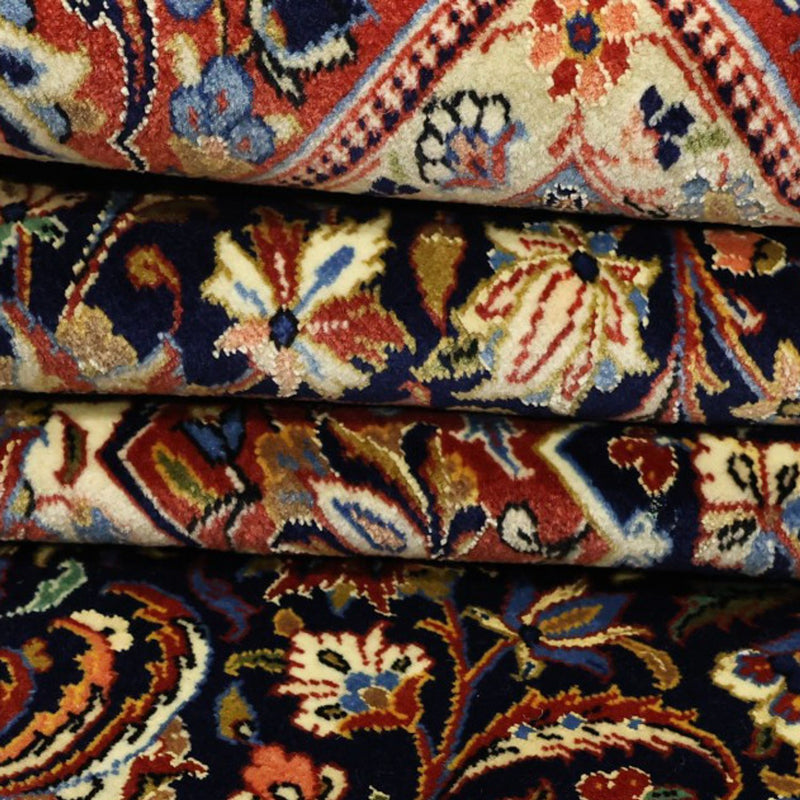 Alfombra persa - Keshan - 203 x 132 cm - azul oscuro