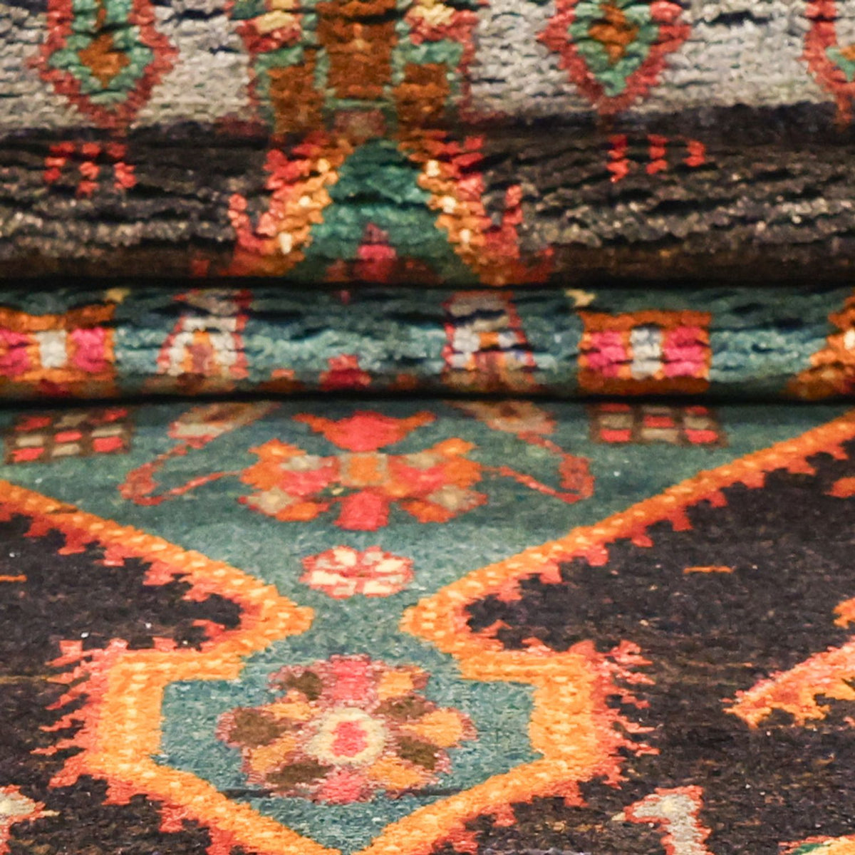 Alfombra persa - Nómada - 336 x 168 cm - multicolor