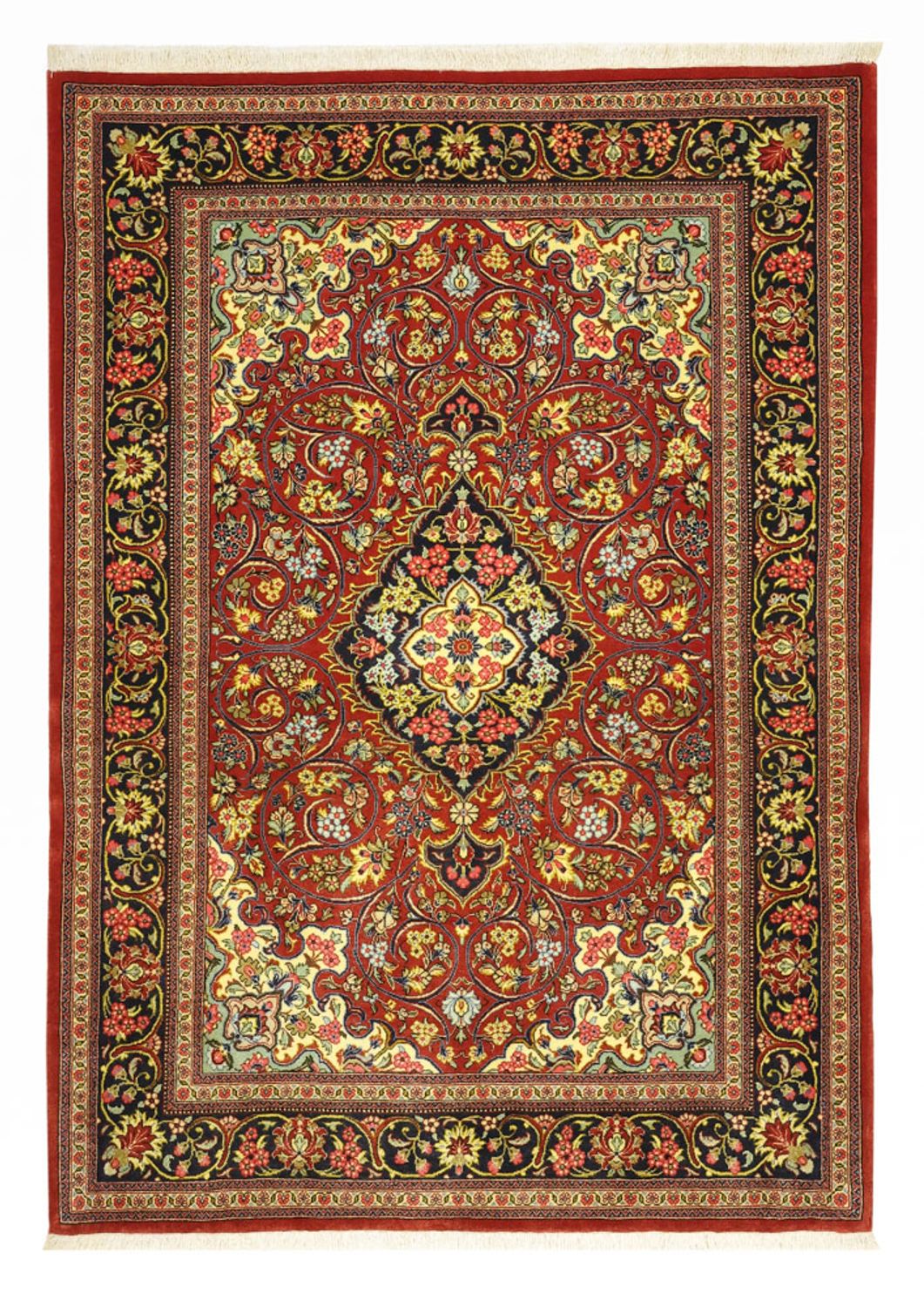 Alfombra persa - Ghom - 158 x 114 cm - rojo