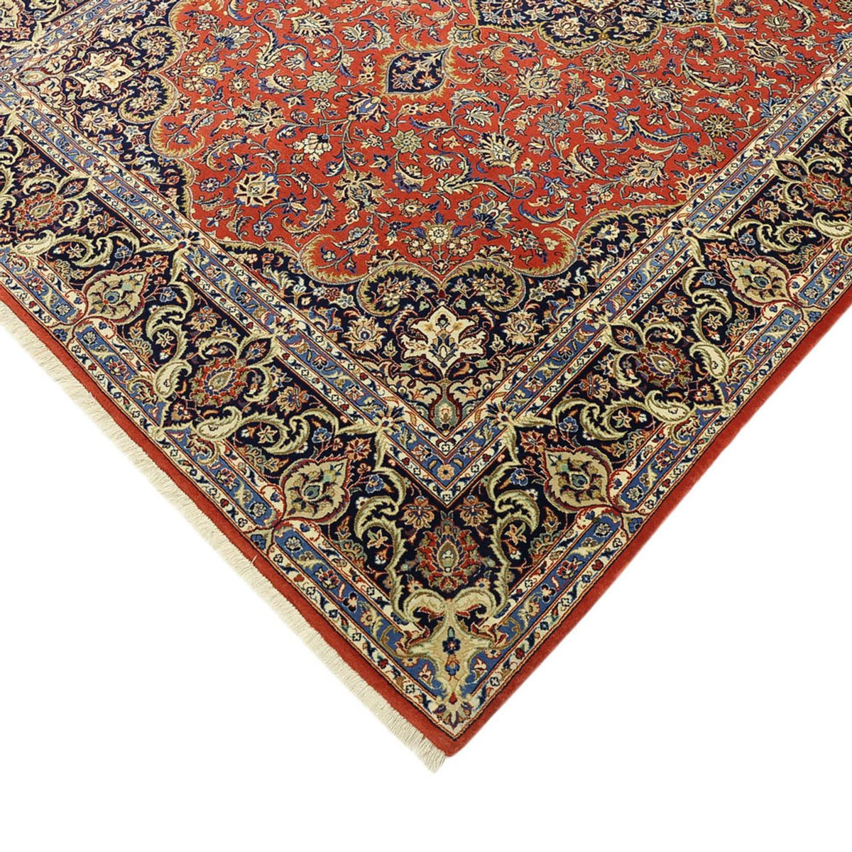 Alfombra Persa - Ghom - Royal - Urdimbre de seda - 220 x 141 cm - rojo