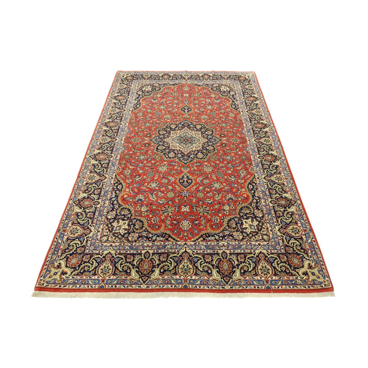 Alfombra Persa - Ghom - Royal - Urdimbre de seda - 220 x 141 cm - rojo