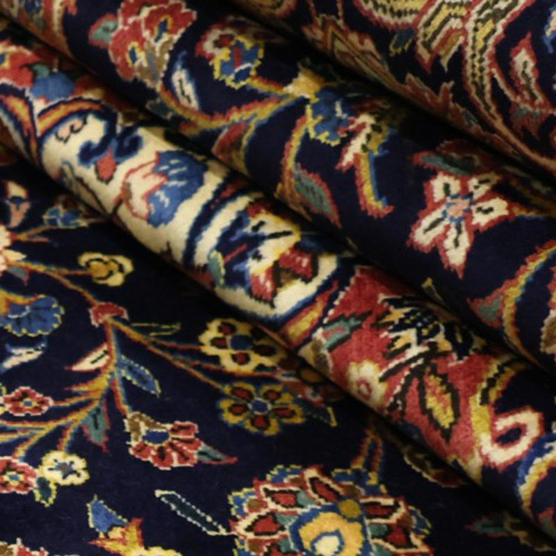 Alfombra persa - Keshan - 321 x 221 cm - azul oscuro
