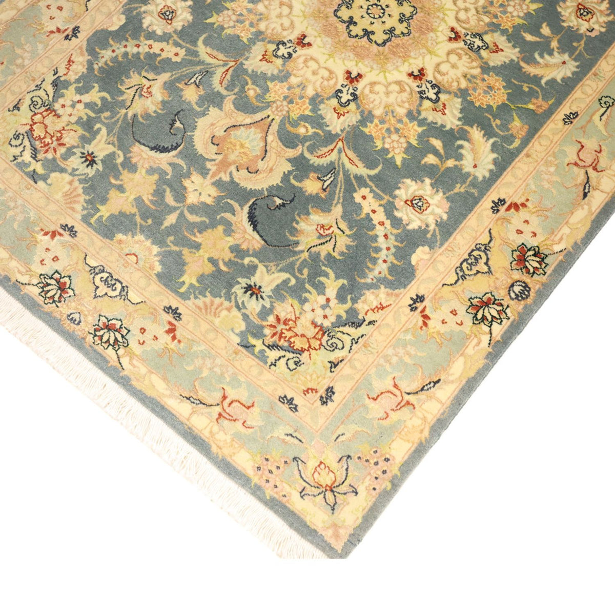 Alfombra persa - Tabriz - 119 x 81 cm - azul claro