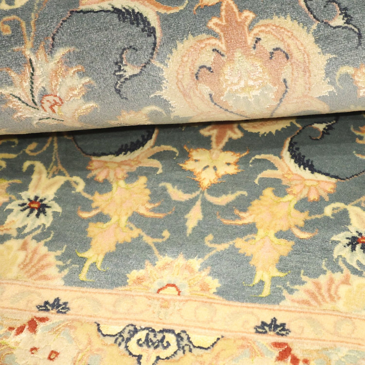 Alfombra persa - Tabriz - 119 x 81 cm - azul claro