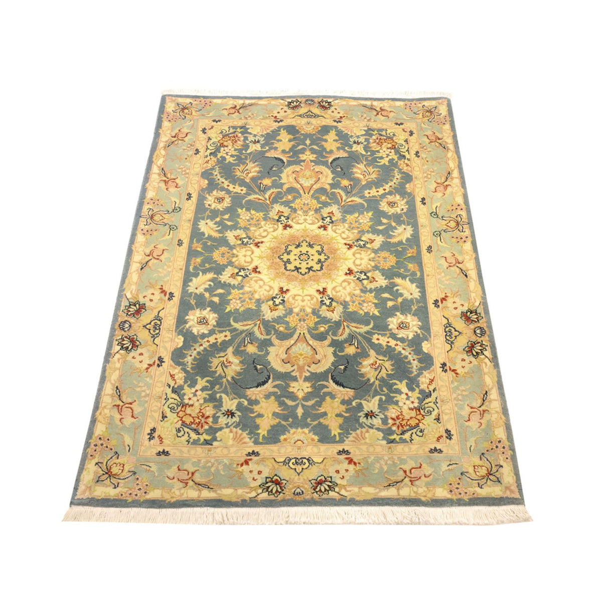 Alfombra persa - Tabriz - 119 x 81 cm - azul claro