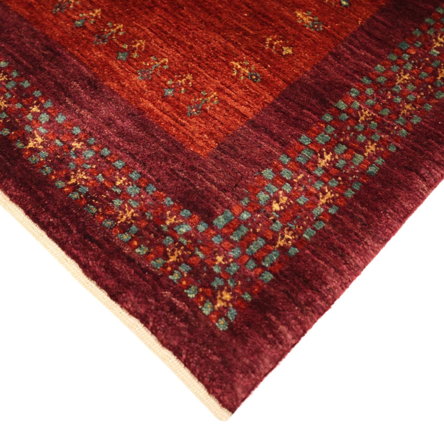 Alfombra Gabbeh - Persa Kashkuli - 145 x 78 cm - rojo oscuro